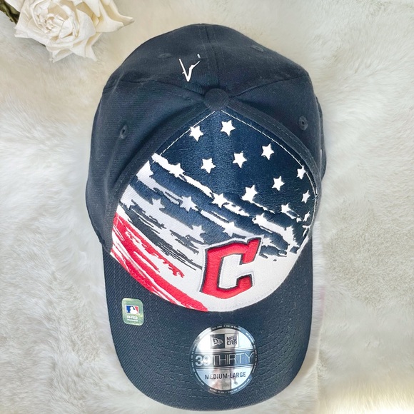 New w/tag CLEVELAND GUARDIANS OFFICIAL MLB HAT NAVY BLUE with red & white SZ M/L - Picture 2 of 7